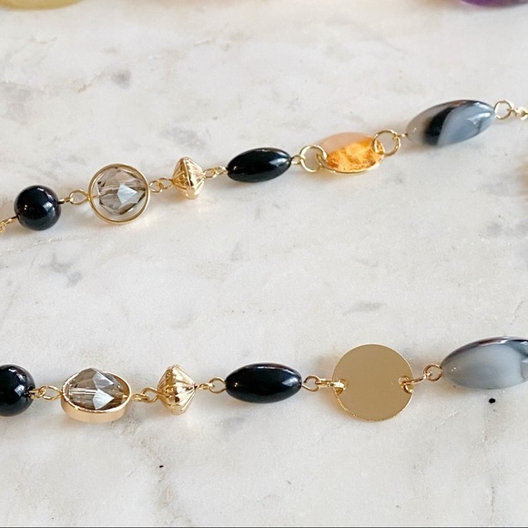 3/$15 Black + Gold Bohemian Beaded Face Mask Chain - Picture 6 of 6